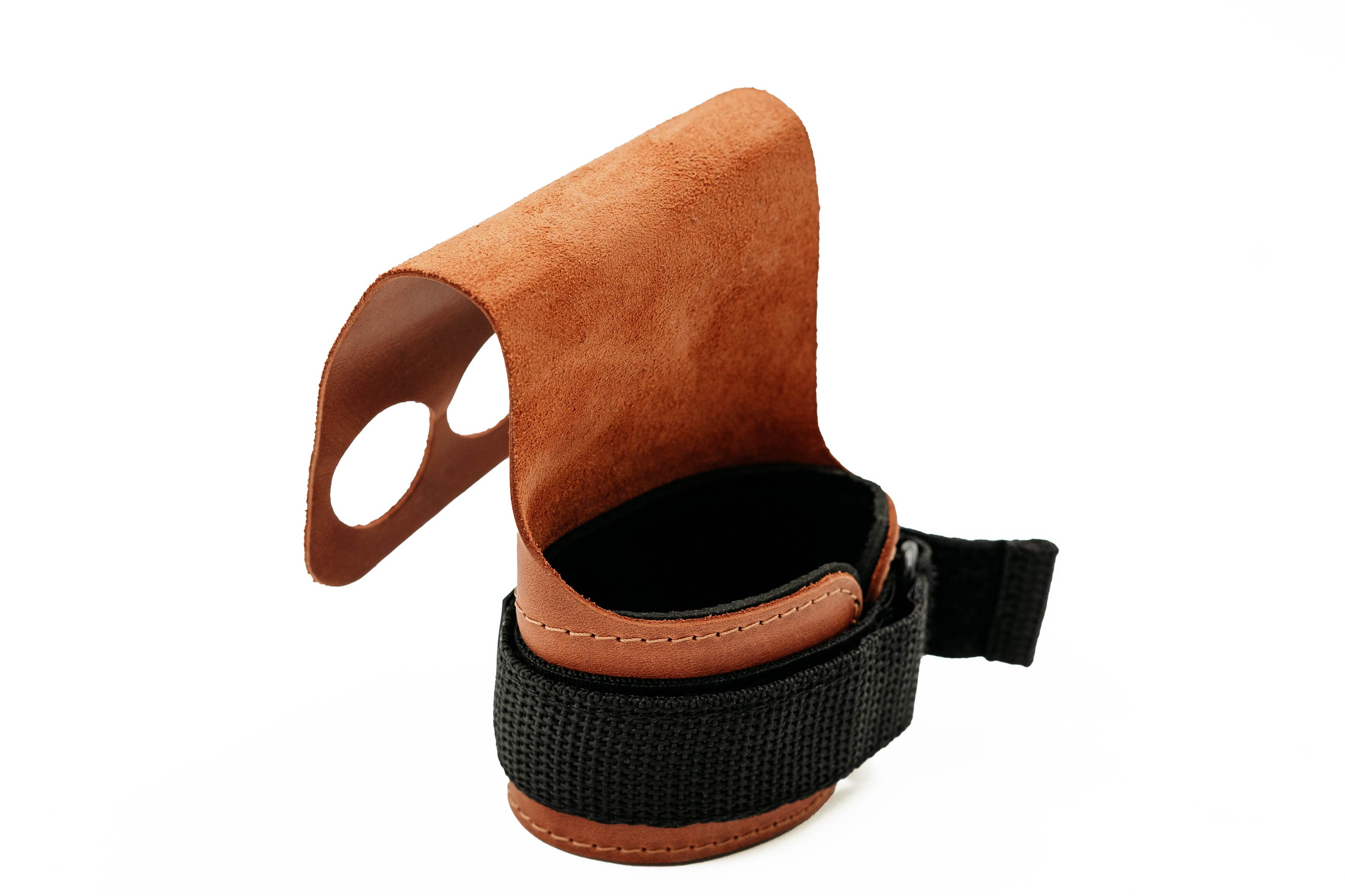 Leather Hand Grips PRO Orange - Image 4