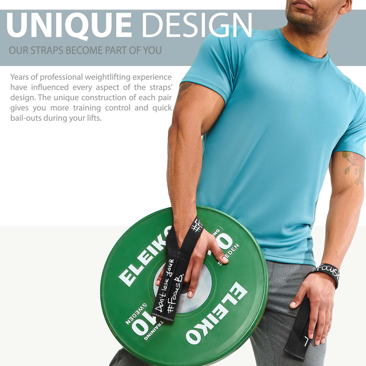 Weight Lifting Straps #FocusB White - Image 11